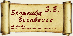 Stamenka Belaković vizit kartica